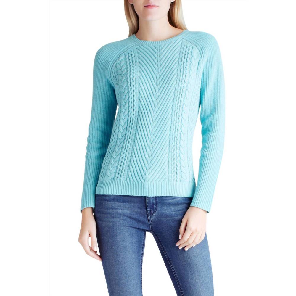 NEW KENSIE yarn long sleeve sweater in aqua